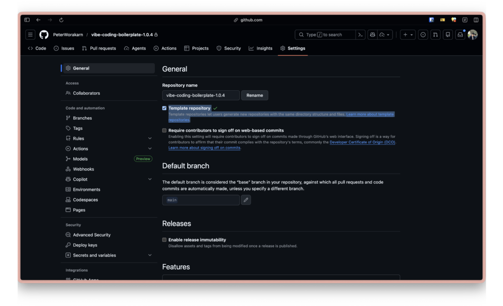 ตั้งค่าเลือก Repository ให้เป็น Template