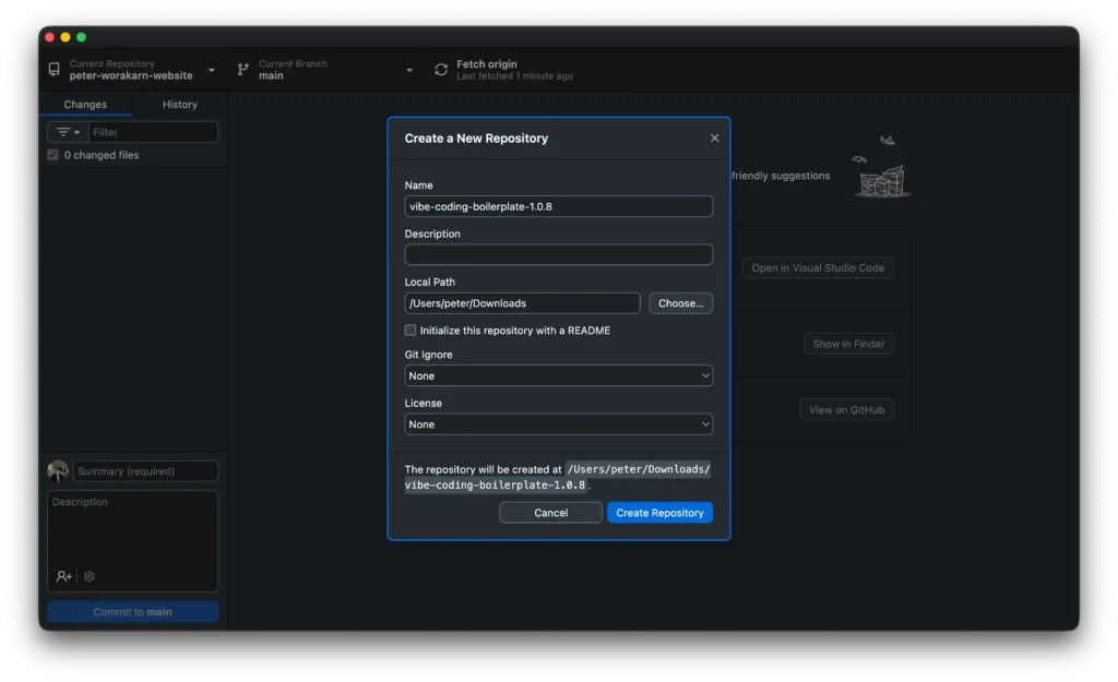 Upload VibeKit Template ไปยัง GitHub